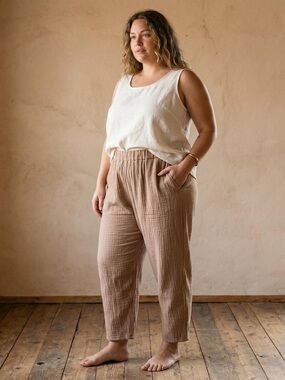 Madewell x soluna collective chestnut relaxed pants, 1x